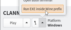 Lutris run exe in prefix